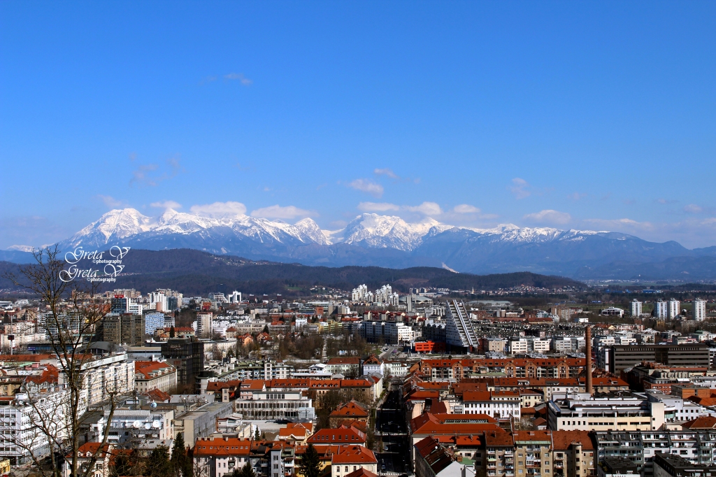 view, capital, Slovenia, Europe, mountains 